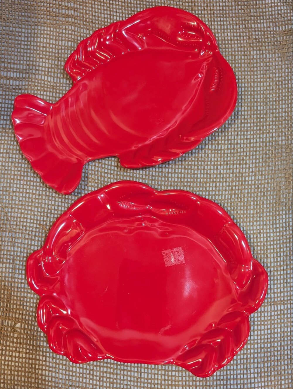Red Lobster & Crab Shaped Melamine  Plates